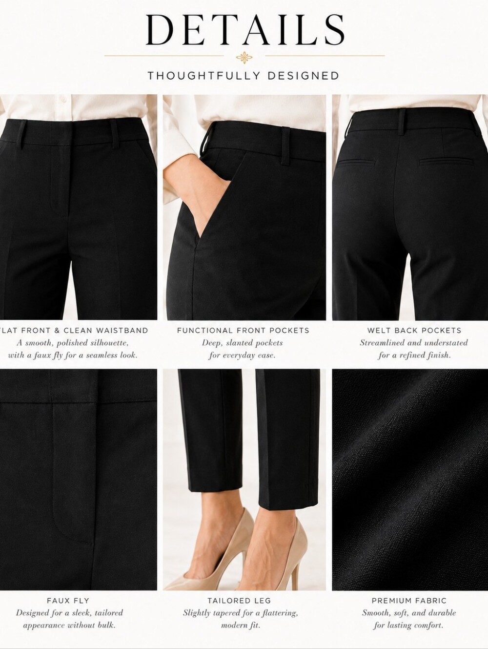 NWT Hilary Radley Pull On Black Ankle Pants Faux Fly XXL - Picture 5 of 11